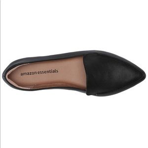 Pointed toe synthetic leather flat loafer